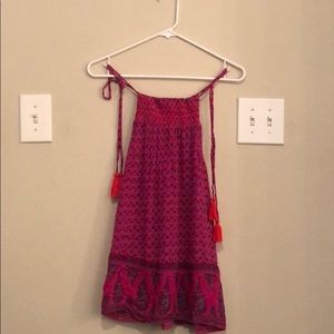 Tie top cute pink tank